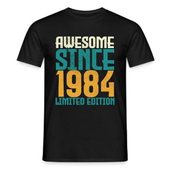Awesome Since 1984 limited edition. - Men's T-Shirt - black - Front - AI Model Male 178 light (178cm)