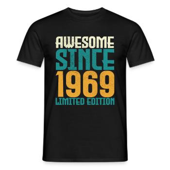 Awesome Since 1969 limited edition. - Men's T-Shirt - black - Front - AI Model Male 178 light (178cm)