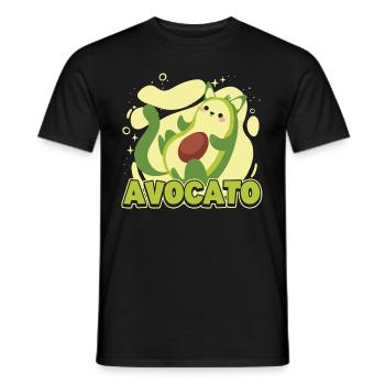 Avocato Mix aus Avocado und Katze für Vegetarier - Männer T-Shirt - Schwarz - Vorne - AI Model Male 178 light (178cm)