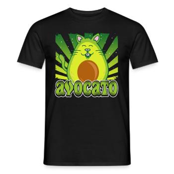Avocato Mix aus Avocado und Katze für Vegetarier - Männer T-Shirt - Schwarz - Vorne - AI Model Male 178 light (178cm)
