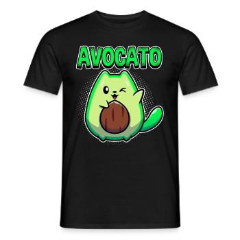 Avocato Mix aus Avocado und Katze für Vegetarier - Männer T-Shirt - Schwarz - Vorne - AI Model Male 178 light (178cm)