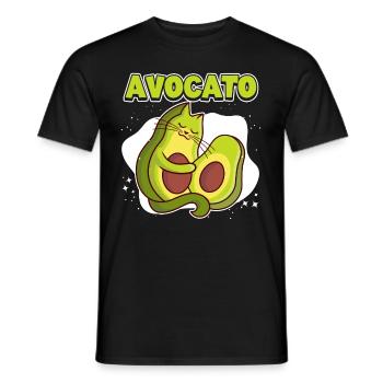 Avocato Mix aus Avocado und Katze für Vegetarier - Männer T-Shirt - Schwarz - Vorne - AI Model Male 178 light (178cm)