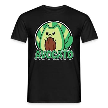 Avocato Mix aus Avocado und Katze für Vegetarier - Männer T-Shirt - Schwarz - Vorne - AI Model Male 178 light (178cm)