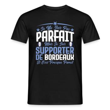 je ne suis pas parfait, supporteur de Bordeaux. - T-shirt homme - noir - Devant - AI Model Male 178 light (178cm)