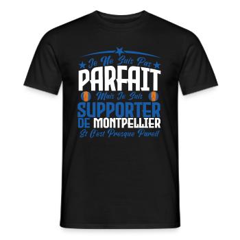 je ne suis pas parfait, supporteur de Montpellier. - T-shirt homme - noir - Devant - AI Model Male 178 light (178cm)