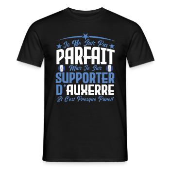 je ne suis pas parfait, supporteur d'Auxerre . - T-shirt homme - noir - Devant - AI Model Male 178 light (178cm)