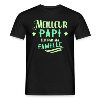 Meilleur Papi Idée Cadeau Fête Des Grands-Pères - T-shirt homme - noir - Devant - AI Model Male 178 light (178cm)