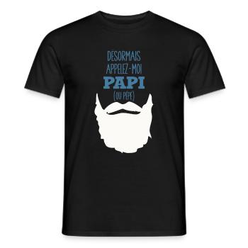 Appelez Moi Papi Idée Cadeau Annonce Grossesse - T-shirt homme - noir - Devant - AI Model Male 178 light (178cm)