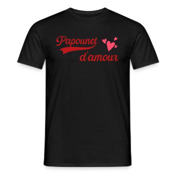 Papounet D'Amour Idée Cadeau Fête Des Pères - T-shirt homme - noir - Devant - AI Model Male 178 light (178cm)