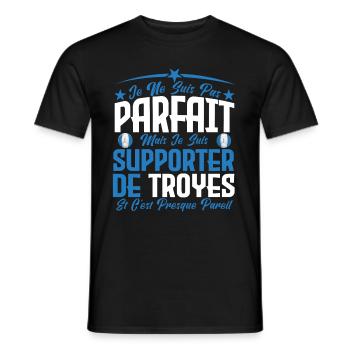 je ne suis pas parfait, supporteur de Troyes. - T-shirt homme - noir - Devant - AI Model Male 178 light (178cm)