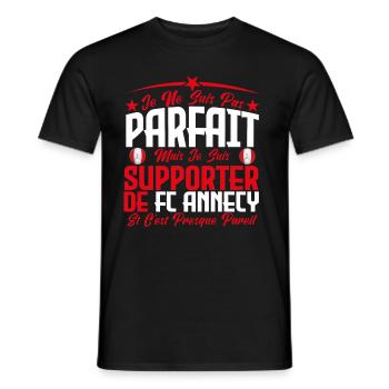 je ne suis pas parfait, supporteur de Fc Annecy . - T-shirt homme - noir - Devant - AI Model Male 178 light (178cm)