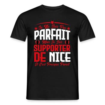 je ne suis pas parfait, supporteur de Nice . - T-shirt homme - noir - Devant - AI Model Male 178 light (178cm)
