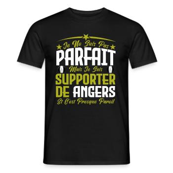 je ne suis pas parfait, supporteur de Angers .SCO - T-shirt homme - noir - Devant - AI Model Male 178 light (178cm)