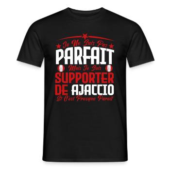 je ne suis pas parfait, supporteur de Ajaccio. - T-shirt homme - noir - Devant - AI Model Male 178 light (178cm)