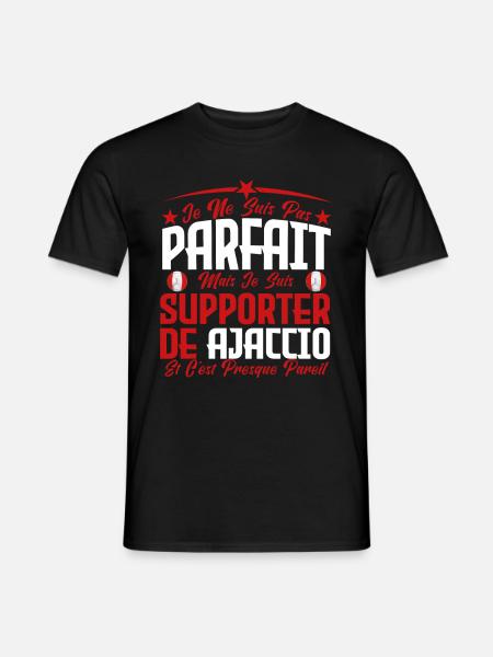 je ne suis pas parfait, supporteur de Ajaccio. - T-shirt homme - noir