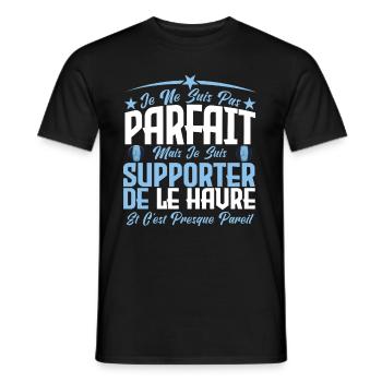 je ne suis pas parfait, supporteur de Le Havre. - T-shirt homme - noir - Devant - AI Model Male 178 light (178cm)