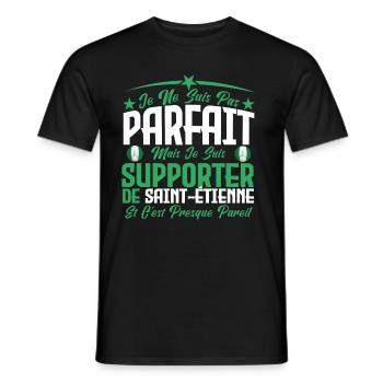 je ne suis pas parfait supporteur de Saint Étienne - T-shirt homme - noir - Devant - AI Model Male 178 light (178cm)