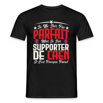 je ne suis pas parfait, supporteur de Caen. - T-shirt homme - noir - Devant - AI Model Male 178 light (178cm)