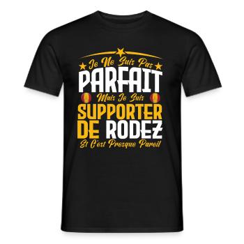 je ne suis pas parfait, supporteur de RODEZ. - T-shirt homme - noir - Devant - AI Model Male 178 light (178cm)