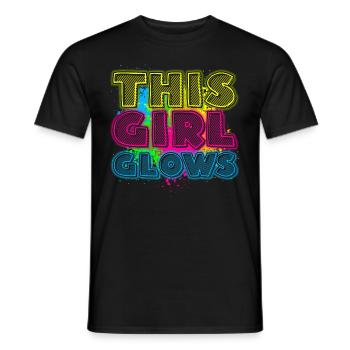 This Girl Glows Party 80er vintage farbenfrohes - Männer T-Shirt - Schwarz - Vorne - AI Model Male 178 light (178cm)