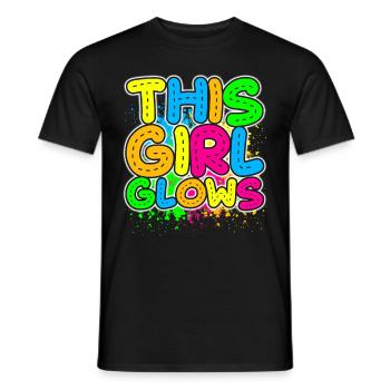 This Girl Glows Party 80er vintage farbenfrohes - Männer T-Shirt - Schwarz - Vorne - AI Model Male 178 light (178cm)