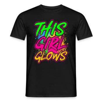 This Girl Glows Party 80er vintage farbenfrohes - Männer T-Shirt - Schwarz - Vorne - AI Model Male 178 light (178cm)