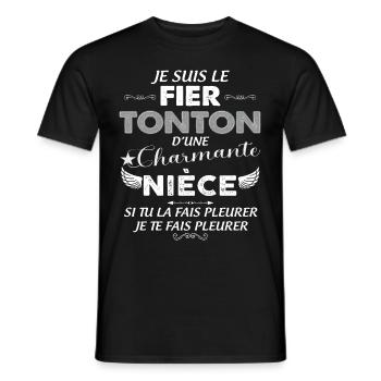 Uncle of charming niece humor man - Men's T-Shirt - black - Front - AI Model Male 178 light (178cm)