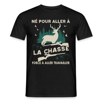 Aller à la chasse au sanglier Cadeau Homme - T-shirt homme - noir - Devant - AI Model Male 178 light (178cm)