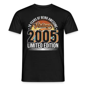 18 ans Millésime 2005 Edition Limitée 18. - T-shirt homme - noir - Devant - AI Model Male 178 light (178cm)