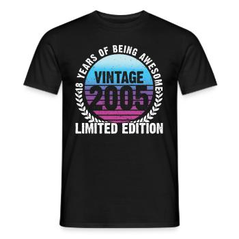 18 ans Millésime 2005 Edition Limitée 18. - T-shirt homme - noir - Devant - AI Model Male 178 light (178cm)