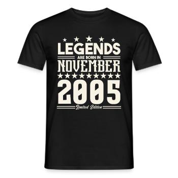 Legends Are Born In November 2005.Gift anniversary - Men's T-Shirt - black - Front - AI Model Male 178 light (178cm)