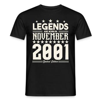 Legenden werden im November 2001 geboren.Geschenkjubiläum - Männer T-Shirt - Schwarz - Vorne - AI Model Male 178 light (178cm)