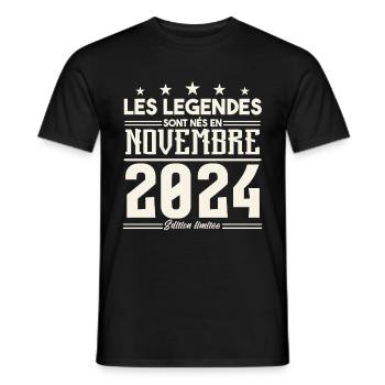A71Les légendes sont nés en novembre 2024. - T-shirt homme - noir - Devant - AI Model Male 178 light (178cm)
