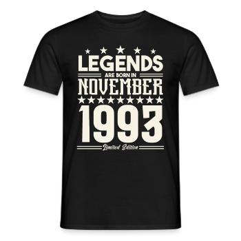 Legenden werden im November 1993 geboren.Geschenkjubiläum - Männer T-Shirt - Schwarz - Vorne - AI Model Male 178 light (178cm)