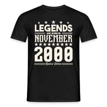 Legends Are Born In November 2000.Gift anniversary - T-shirt homme - noir - Devant - AI Model Male 178 light (178cm)