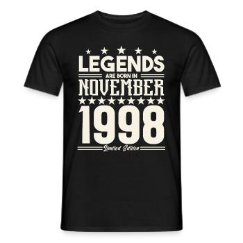 Legends Are Born In November 1998.Gift anniversary - Men's T-Shirt - black - Front - AI Model Male 178 light (178cm)