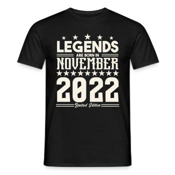 Legends Are Born In November 2022.Gift anniversary - Men's T-Shirt - black - Front - AI Model Male 178 light (178cm)