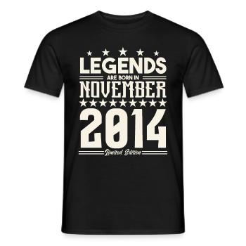 Legenden werden im November 2014 geboren.Geschenkjubiläum - Männer T-Shirt - Schwarz - Vorne - AI Model Male 178 light (178cm)