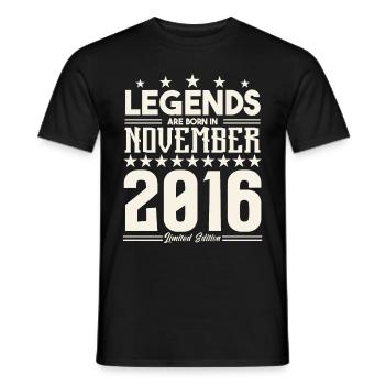 Legenden werden im November 2016 geboren.Geschenkjubiläum - Männer T-Shirt - Schwarz - Vorne - AI Model Male 178 light (178cm)