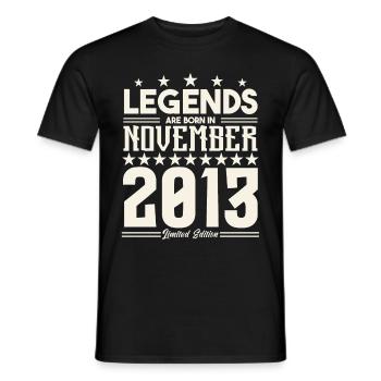Legends Are Born In November 2013.Gift anniversary - T-shirt homme - noir - Devant - AI Model Male 178 light (178cm)