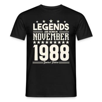 Legends Are Born In November 1988.Gift anniversary - T-shirt homme - noir - Devant - AI Model Male 178 light (178cm)