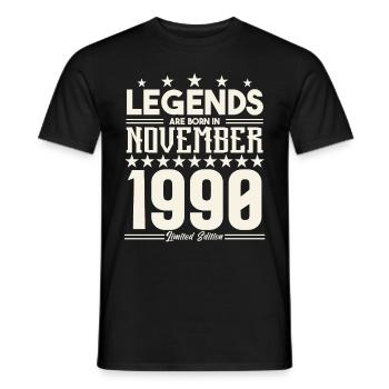 Legenden werden im November 1990 geboren.Geschenkjubiläum - Männer T-Shirt - Schwarz - Vorne - AI Model Male 178 light (178cm)