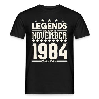 Legenden werden im November 1984 geboren.Geschenkjubiläum - Männer T-Shirt - Schwarz - Vorne - AI Model Male 178 light (178cm)
