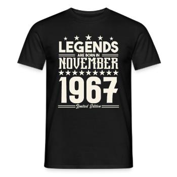 Legenden werden im November 1967 geboren.Geschenkjubiläum - Männer T-Shirt - Schwarz - Vorne - AI Model Male 178 light (178cm)