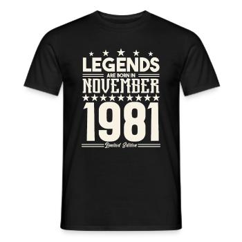 Legends Are Born In November 1981.Gift anniversary - T-shirt homme - noir - Devant - AI Model Male 178 light (178cm)