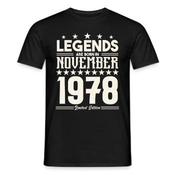 Legenden werden im November 1978 geboren.Geschenkjubiläum - Männer T-Shirt - Schwarz - Vorne - AI Model Male 178 light (178cm)