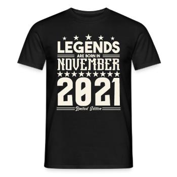 Legenden werden im November 2021 geboren.Geschenkjubiläum - Männer T-Shirt - Schwarz - Vorne - AI Model Male 178 light (178cm)