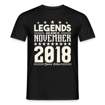 Legends Are Born In November 2018.Gift anniversary - T-shirt homme - noir - Devant - AI Model Male 178 light (178cm)