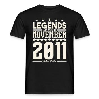 Legenden werden im November 2011 geboren.Geschenkjubiläum - Männer T-Shirt - Schwarz - Vorne - AI Model Male 178 light (178cm)