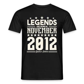 Legenden werden im November 2012 geboren.Geschenkjubiläum - Männer T-Shirt - Schwarz - Vorne - AI Model Male 178 light (178cm)